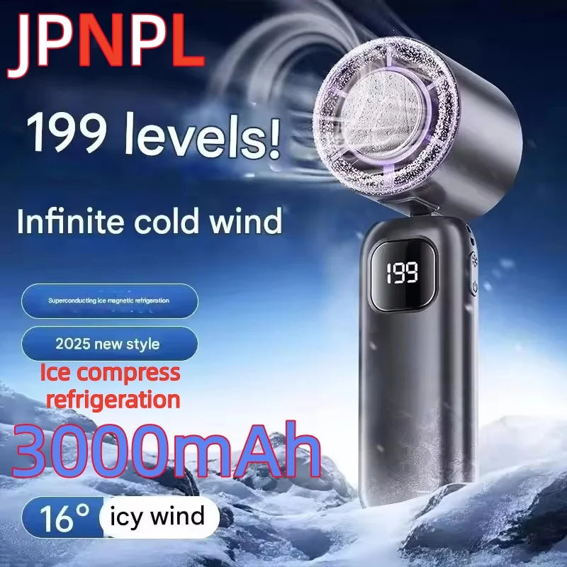 3000Mah Electric Fan Portable Turbo Fan Rechargeable Cooling Handheld Desktop Dual-Purpose Air Conditioner for Camping